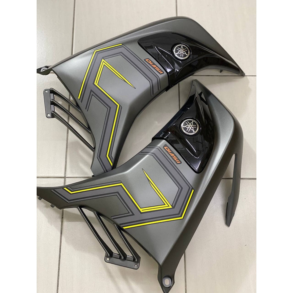 YAMAHA LC LC135 V6 V7 GREY MATT LEMON PATTERN LINE 2022 - COVERSET BODYSET SIAP TANAM VELOZI WITH COVER METER SD16