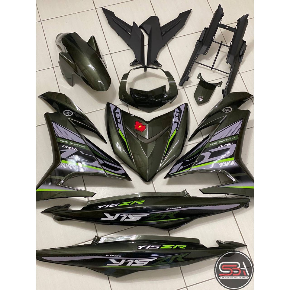 COVERSET YAMAHA Y15 YSUKU Y15ZR V1 V2 VIETNAM VERSION VN1 ARMY GREEN TANAM CLEAR ORIGINAL VELOZI