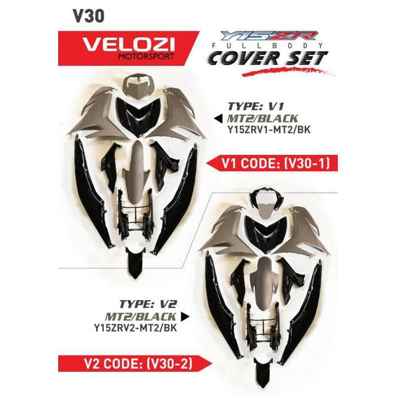 COVERSET KOSONG W/OUT STICKER Y15ZR V1 V2 PELBAGAI WARNA JENAMA VELOZI PREMIUM QUALITY