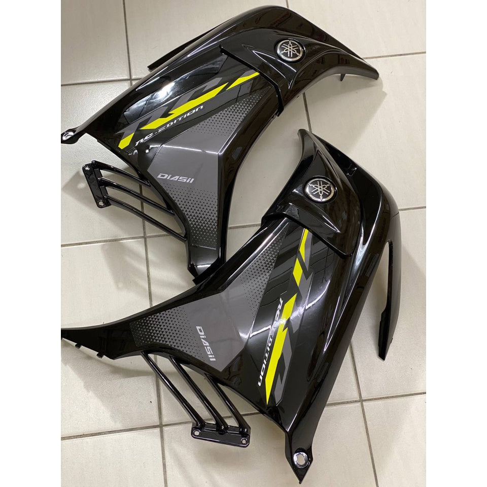 YAMAHA LC LC135 V6 V7 MATELIC BLACK RC HITAM KUNING YELLOW COVERSET BODYSET SIAP TANAM VELOZI DOCTOR WITH COVER METER
