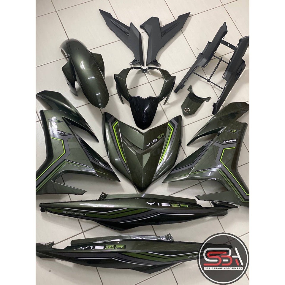 COVERSET Y15ZR V1 V2 V3 ARMY GREEN ( LUMUT ) SD16 PATTERN LINE PREMIUM COVERSET BODYSET Y15ZR Y15 YSUKU VELOZI TANAM