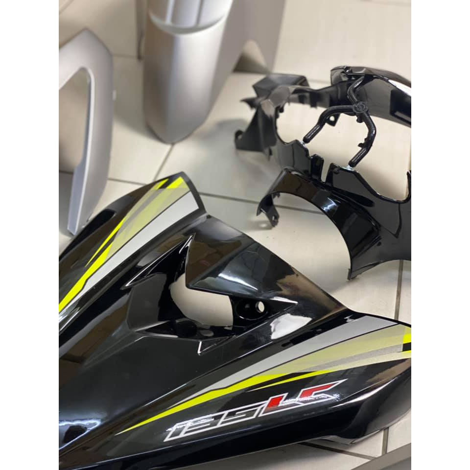 COVERSET BODYSET HONG LEONG YAMAHA ORIGINAL HLY MMATE LC LC135 V4 V5 PUTIH SILVER HITAM LEMON MS1 FREE EMBLEM TIMBUL