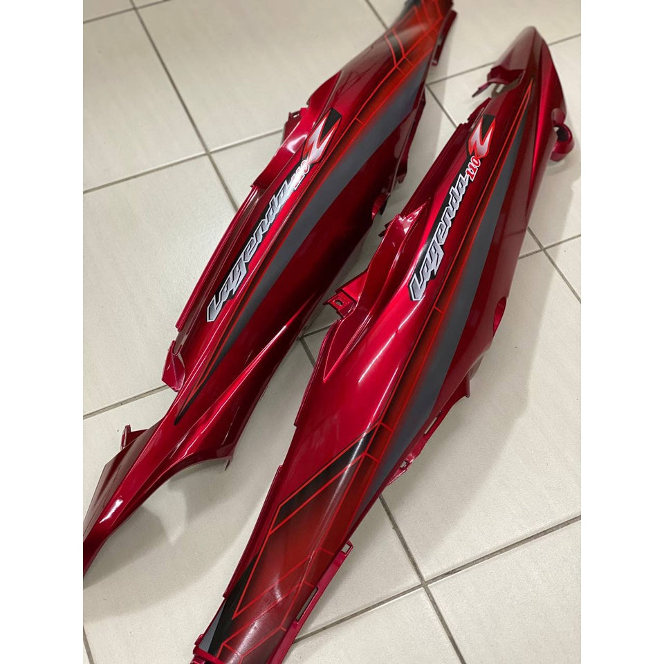 COVERSET YAMAHA LAGENDA SRL 110Z MERAH DRMK MADE IN MALAYSIA SIAP TAMPAL STICKER M SEKI VERSION