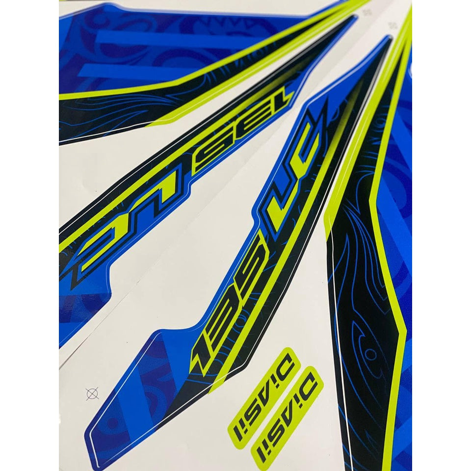 STICKER STRIPE BODY SET / COVERSET LC 135 V7 MORITAKA STEALTH BLUE 2021 ORIGINAL YAMAHA GRED AA