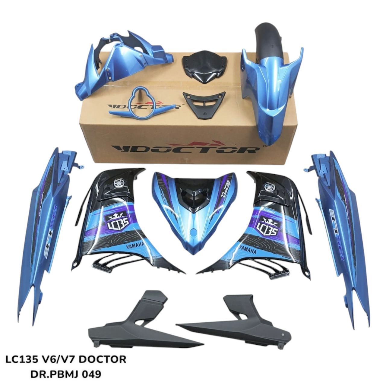 COVERSET YAMAHA ORIGINAL SIAP TANAM LC135 V6 V7 PBMJ METALIC BLACK ORIGINAL VELOZI / DOCTOR 049 SIAP TANAM L6-ST-10