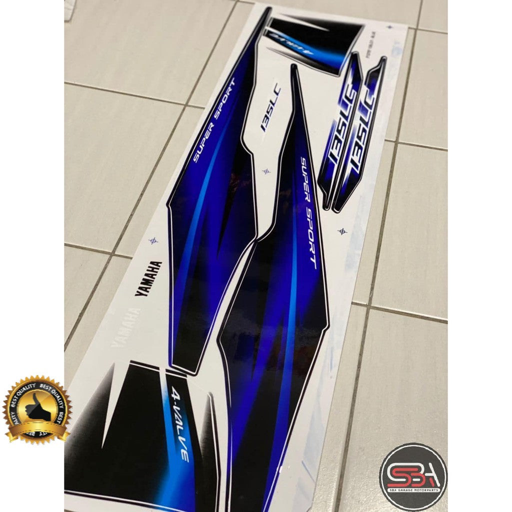 STICKER BODYSET / STRIPE COVERSET LC135 V1 BIRU HITAM ORIGINAL COLOUR NEW ARRIVAL MORITAKA YAMAHA
