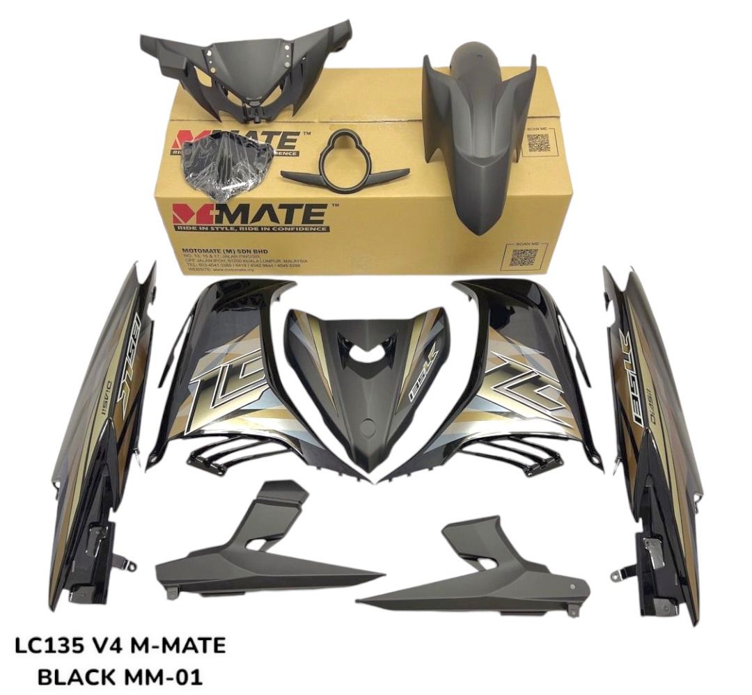 COVERSET YAMAHA ORIGINAL SIAP TAMPAL LC V4 V5 HITAM MATTE FREE EMBLEM TIMBUL ORIGINAL GENIUNE YAMAHA 100% HLY / MMATE
