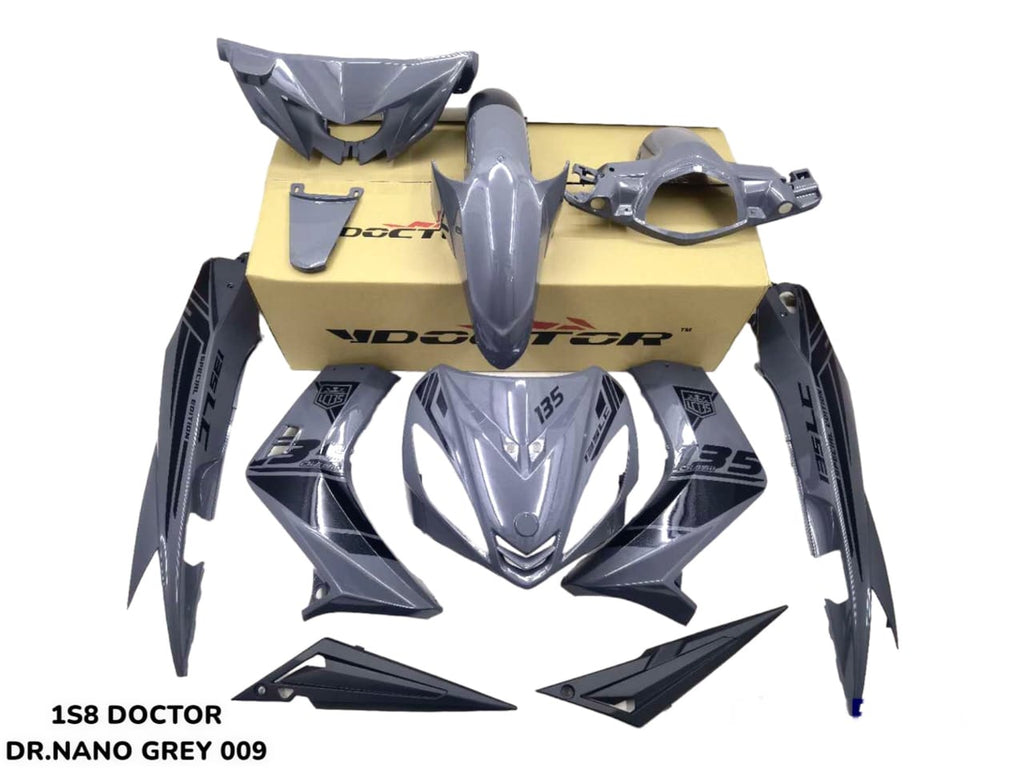 COVERSET BODYSET YAMAHA LC LC135 V1 DR NARDO GREY STRIPE TANAM 009 DOCTOR EDITION OEM 2022