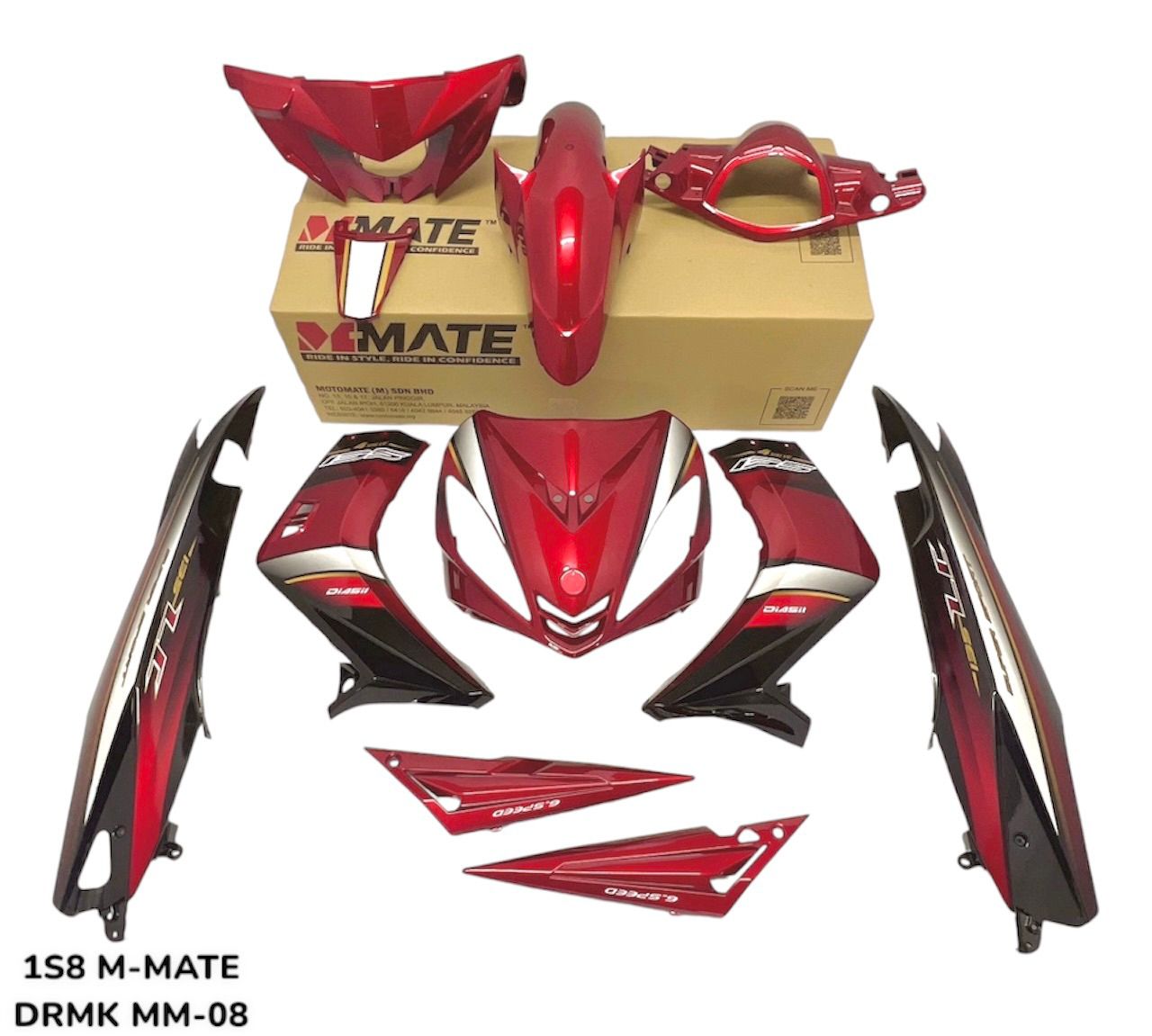 COVERSET BODYSET LC LC135 V1 MERAH MAROON DRMK GOLD ORIGINAL 100% HONG LEONG YAMAHA HLY / M MATE STRIPE SIAP TAMPAL