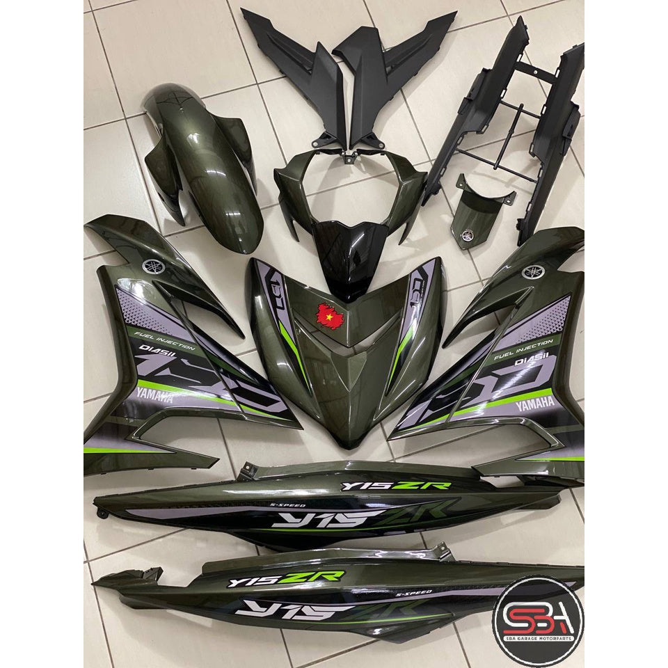COVERSET YAMAHA Y15 YSUKU Y15ZR V1 V2 VIETNAM VERSION VN1 ARMY GREEN TANAM CLEAR ORIGINAL VELOZI