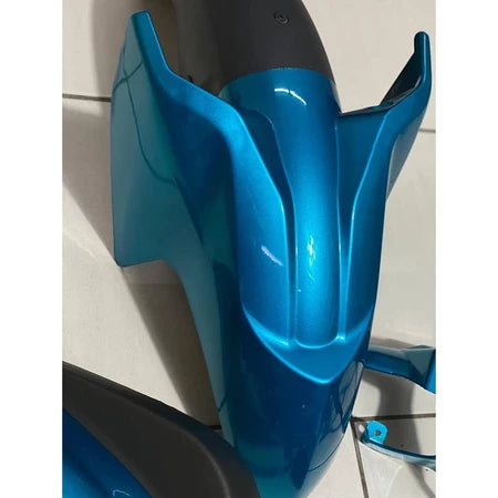 COVERSET YAMAHA ORIGINAL SIAP TAMPAL LC135 LC V7 METALIC CYAN CM6 STRIPE A CLASS HONG LEONG YAMAHA HLY 100% VELOZI