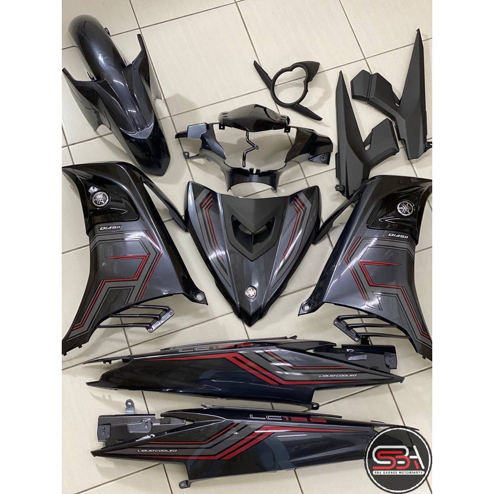 YAMAHA LC LC135 V6 V7 SD16 DESIGN DBMN8 GREY PATTERN LINE 2022 - COVERSET BODYSET SIAP TANAM VELOZI WITH COVER METER