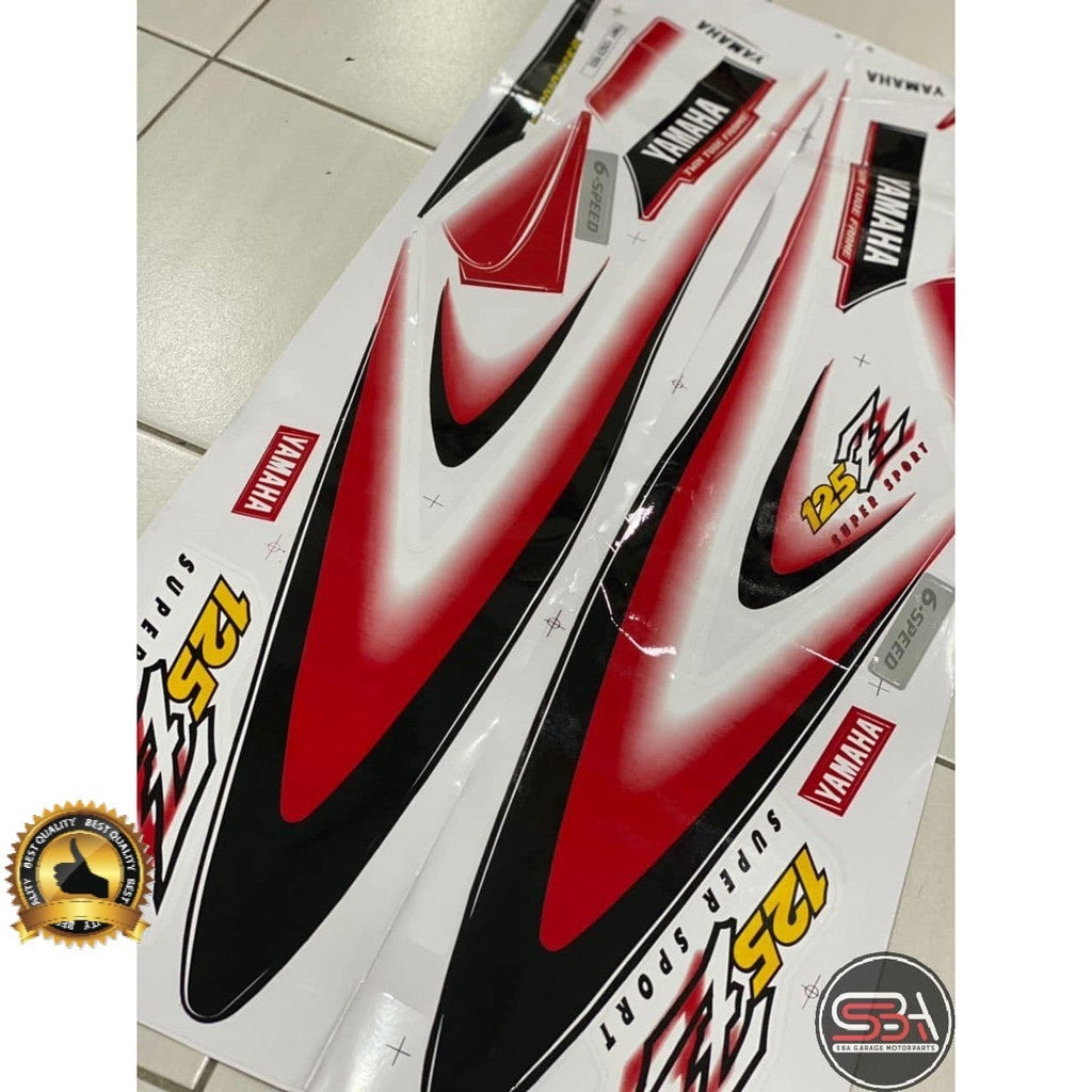 STICKER STRIPE BODY SET / COVERSET 125Z MORITAKA MERAH SABIT ORIGINAL YAMAHA HLY / MORITAKA