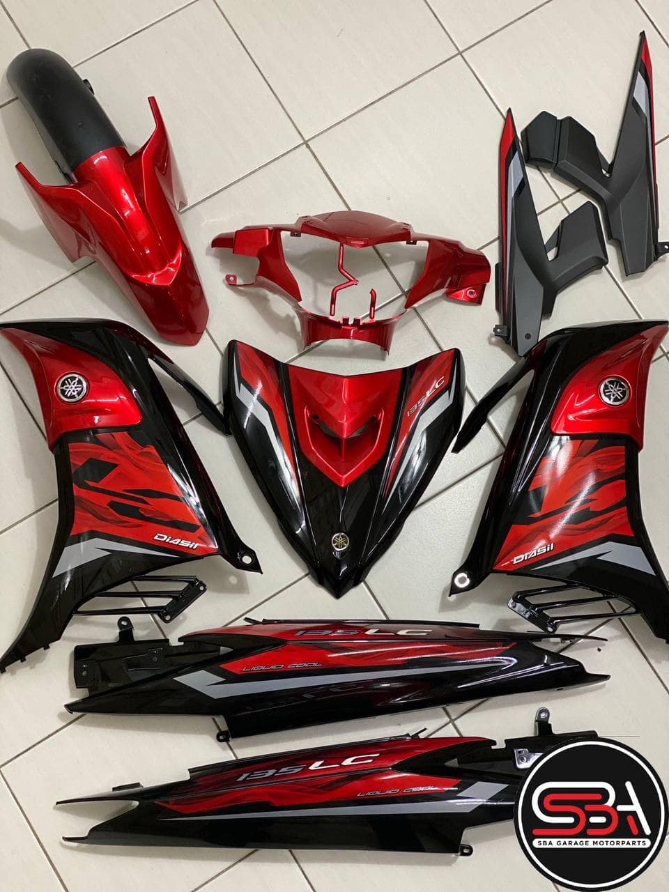 COVERSET YAMAHA ORIGINAL SIAP TAMPAL LC135 V6 V7 MERAH RED HLY ORIGINAL HONG LEONG 100% HLY / VELOZI EDITION