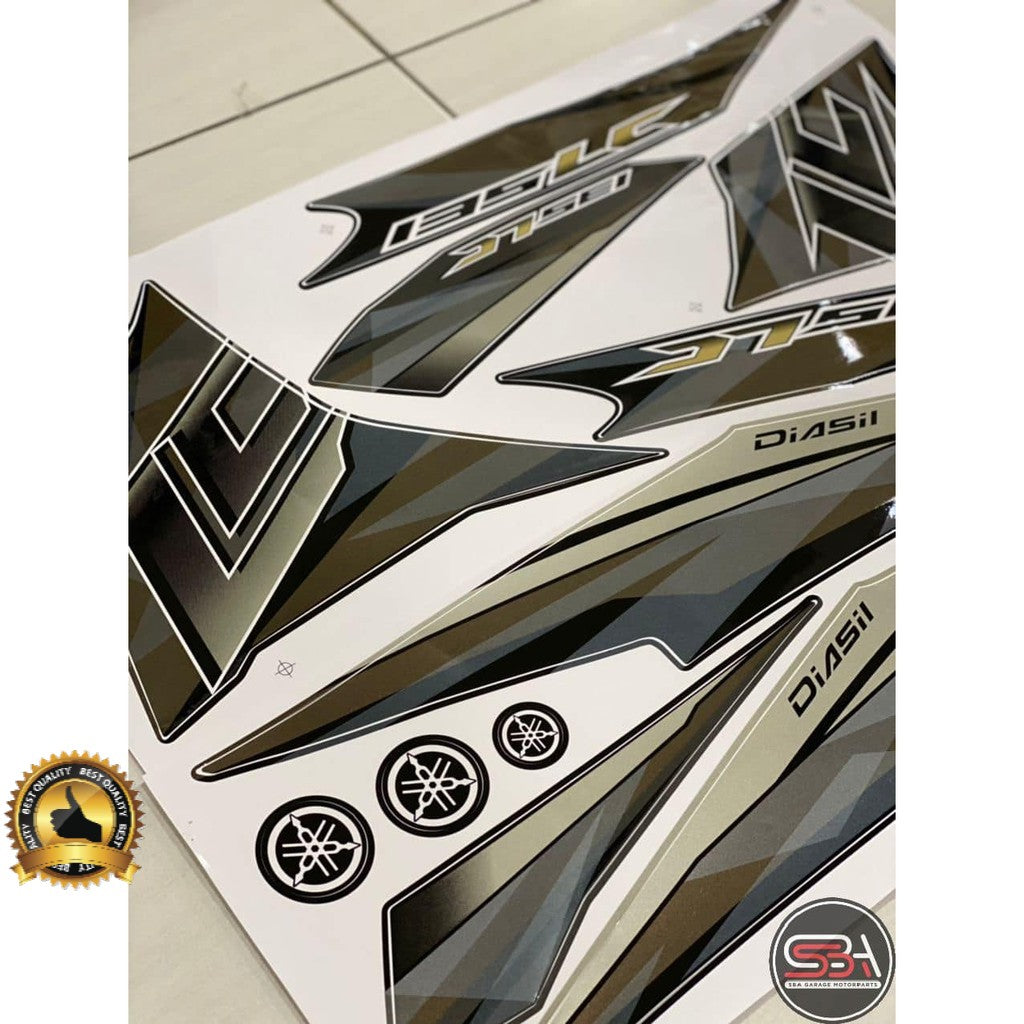 STICKER BODY SET / STRIPE COVERSET / COVER SET LC V4 MORITAKA BLACK HITAM MATTE YAMAHA ORIGINAL NO16