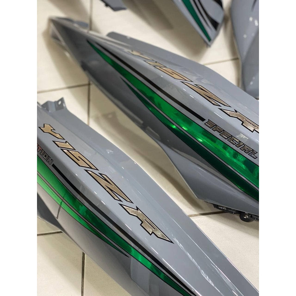 COVERSET YAMAHA Y15ZR YSUKU V1 V2 MATELIC GREY (22) CHROME GREEN ORIGINAL VELOZI SIAP TAMPAL