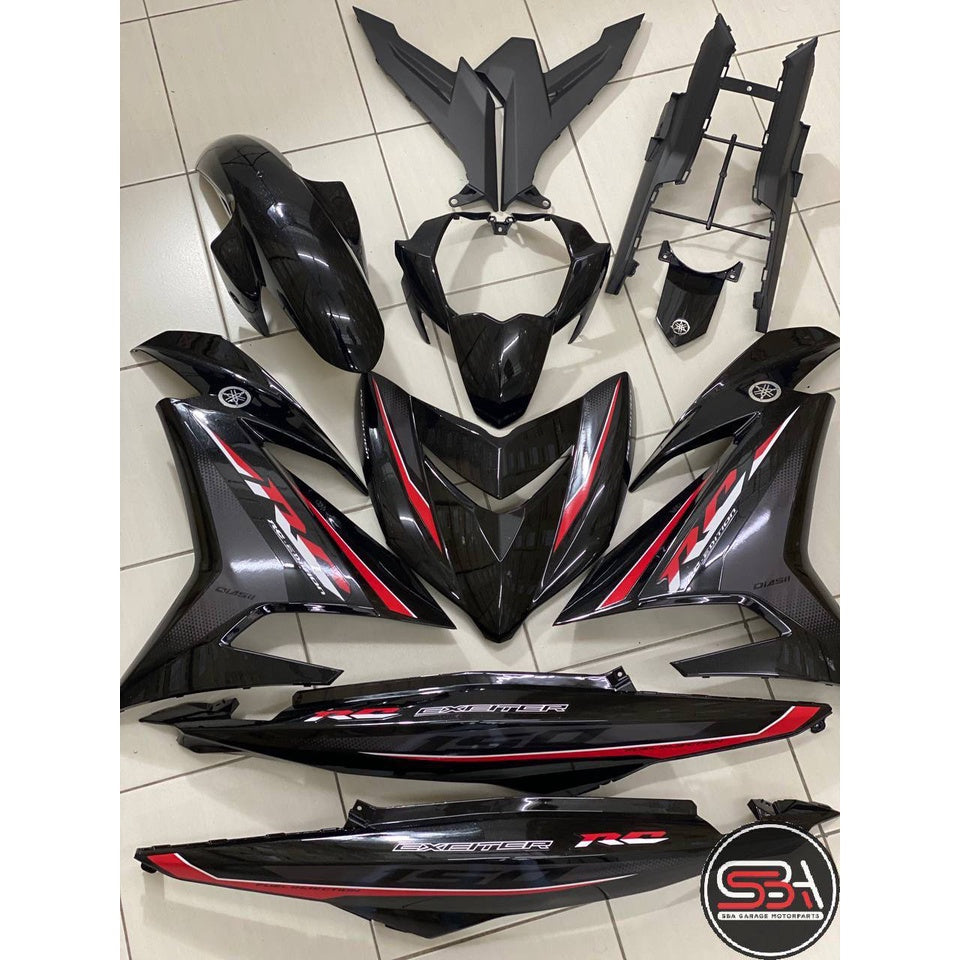 COVERSET BODY Y15 Y15ZR V1 V2 YAMAHA EXCITER RC HITAM 1ST EDITION SIAP TANAM ORIGINAL VELOZI MATELIC BLACK RC-1