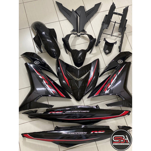 COVERSET BODY Y15 Y15ZR V1 V2 YAMAHA EXCITER RC HITAM 1ST EDITION SIAP TANAM ORIGINAL VELOZI MATELIC BLACK RC-1