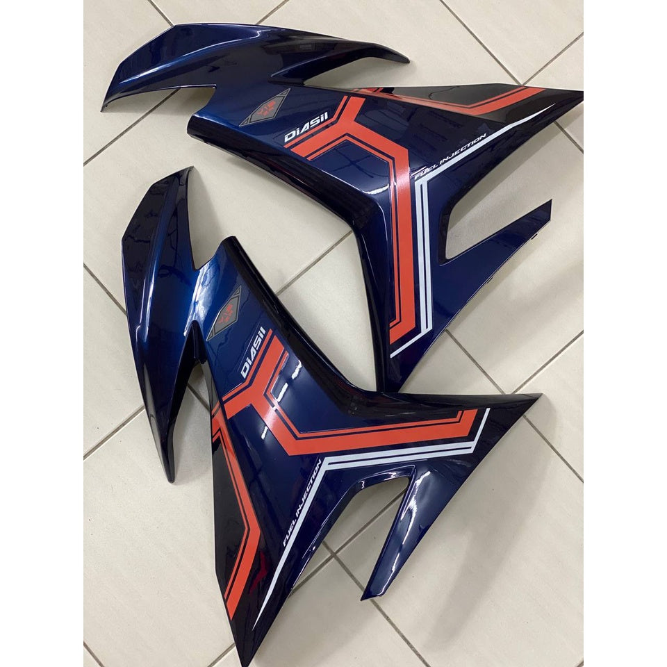 COVERSET Y15ZR V1 V2 BLUE RAPTOR SD16 SIAP TANAM ORANGE PATTERN LINE ORI VELOZI PREMIUM BODYSET Y15ZR Y15 YSUKU ORIGINAL