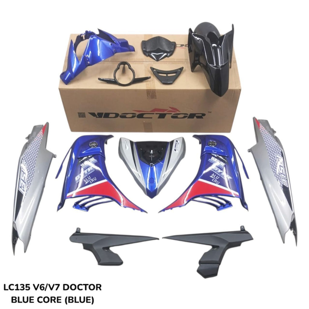 COVERSET YAMAHA ORIGINAL SIAP TANAM LC 135 LC135 V6 V7 BLUE CORE BLUE DOCTOR SIAP TANAM