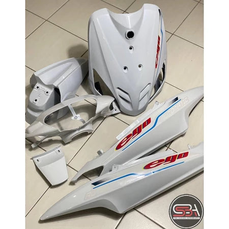 COVERSET BODYSET EGO FIRST MODEL 115 ORIGINAL NAKASONE SIAP TAMPAL HITAM PUTIH YAMAHA FREE EMBLEM DADA