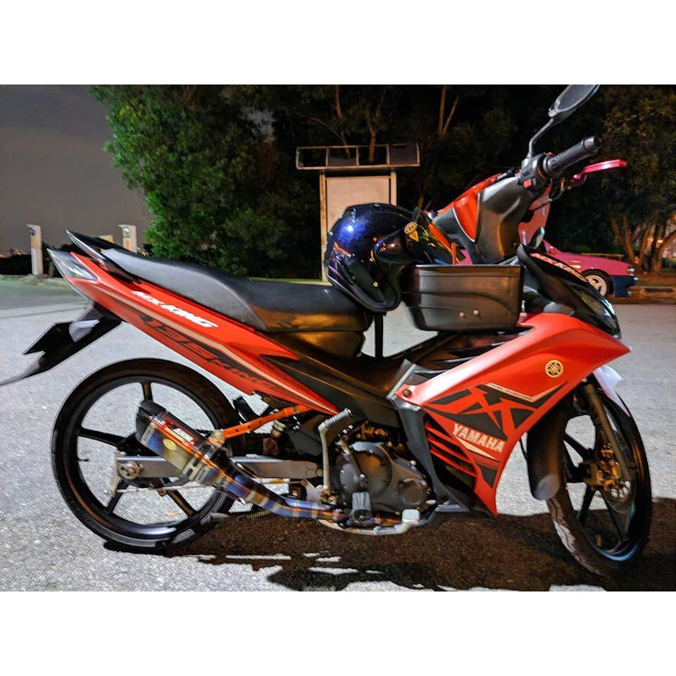COVERSET BODYSET YAMAHA LC LC135 V2 V3 V4 V5 MERAH HITAM FULL MX KING STRIPE TANAM OEM – FREE EMBLEM TIMBUL