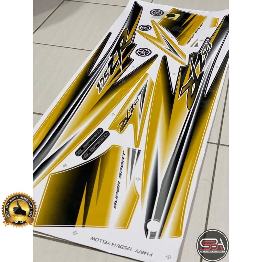STICKER STRIPE BODY SET / COVERSET 125ZR MORITAKA KUNING DIRAJA ORIGINAL YAMAHA HLY