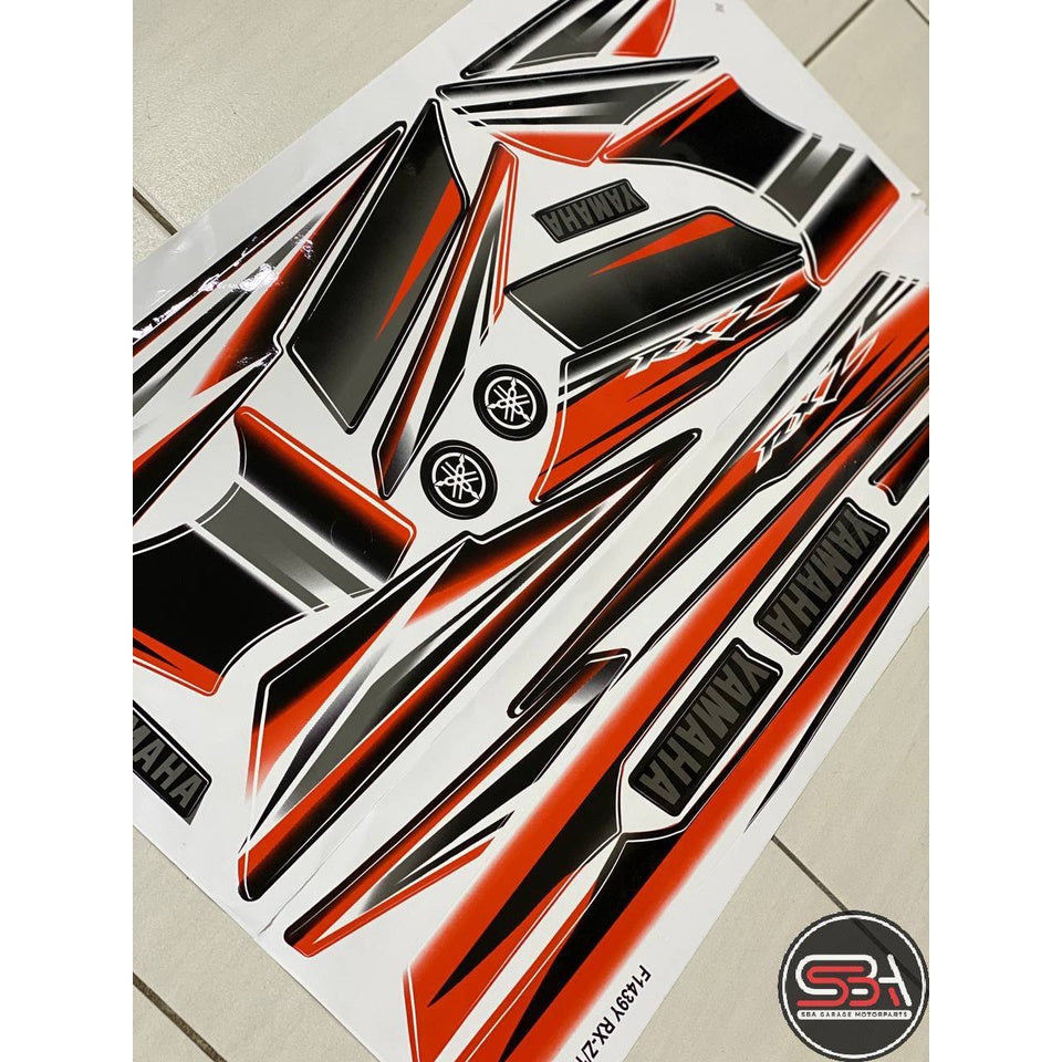 STICKER RXZ HITAM ORANGE YAMAHA MORITAKA