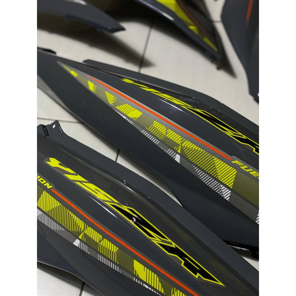 COVER SET Y15ZR V1 V2 DARK GREY FULL STRIPE SILVER ROBOT PREMIUM COVERSET BODYSET Y15ZR Y15 YSUKU NEW ORIGINAL VELOZI