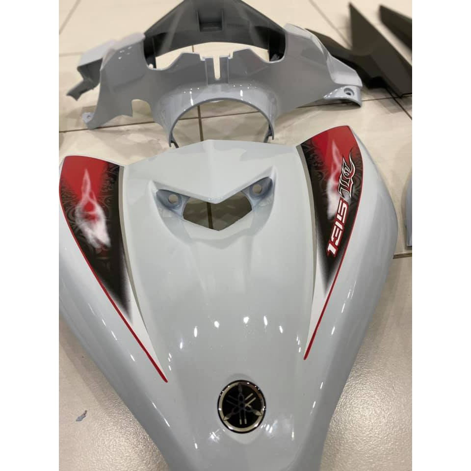 COVERSET HONG LEONG YAMAHA HLY VELOZI LC LC135 V2 V3 V4 V6 PUTIH BATIK MERAH SMOKE STRIPE SIAP TAMPAL FREE EMBLEM