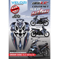 YAMAHA LC LC135 V6 V7 SD16 DESIGN DBMN8 GREY PATTERN LINE 2022 - COVERSET BODYSET SIAP TANAM VELOZI WITH COVER METER