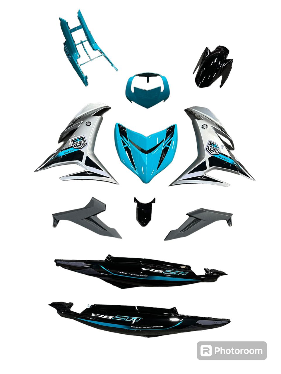 COVERSET BODYSET YAMAHA Y Y15 Y15ZR V1 V2 DOCTOR CS6 CYAN SILVER 038 SIAP TANAM CLEAR 2K