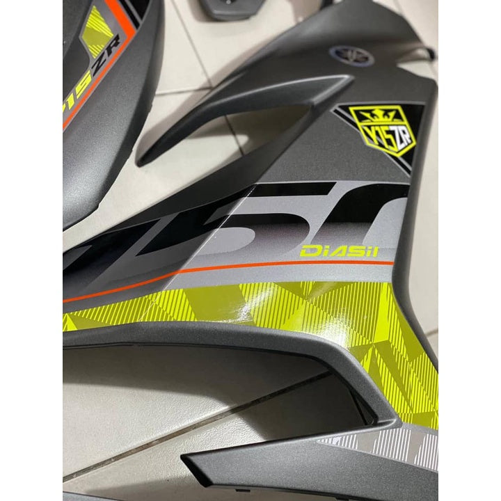 COVERSET Y15 Y15ZR V1 V2 GREY MATT 2019 STRIPE SIAP TAMPAL BODYSET YSUKU ORIGINAL HLY VELOZI / M SEKI WS5