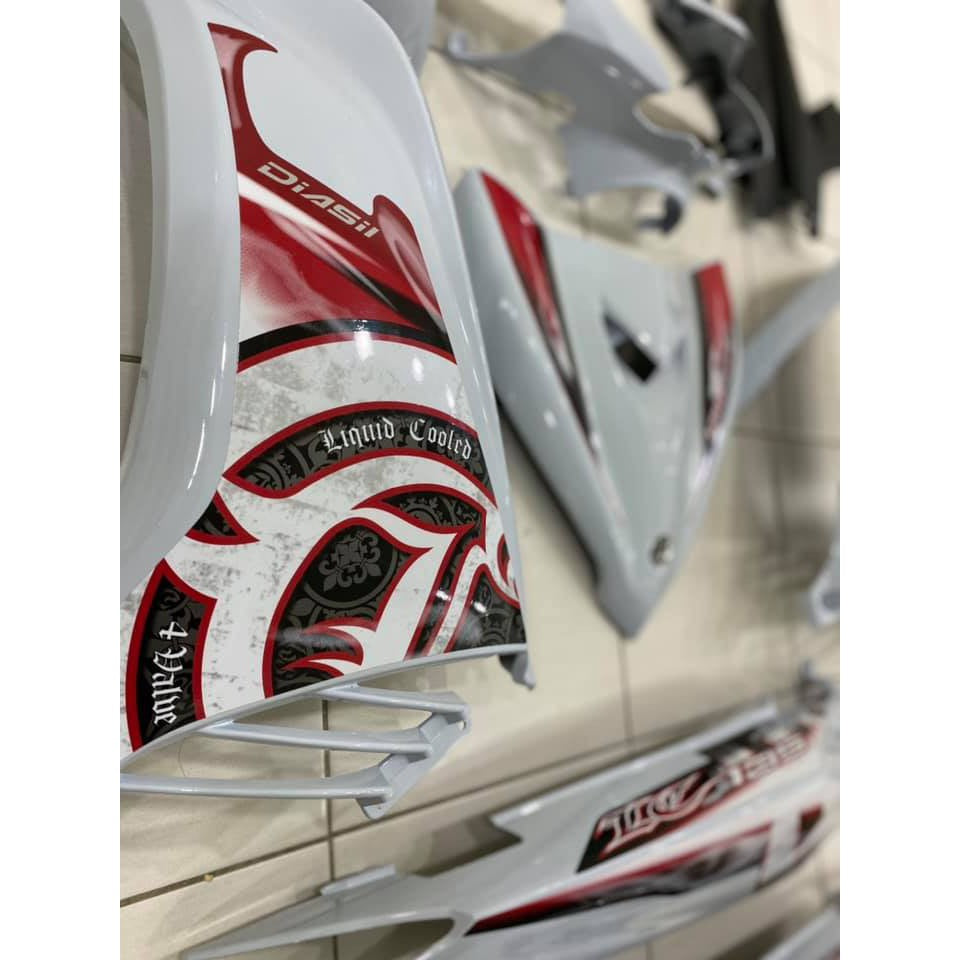 COVERSET HONG LEONG YAMAHA HLY VELOZI LC LC135 V2 V3 V4 V6 PUTIH BATIK MERAH SMOKE STRIPE SIAP TAMPAL FREE EMBLEM