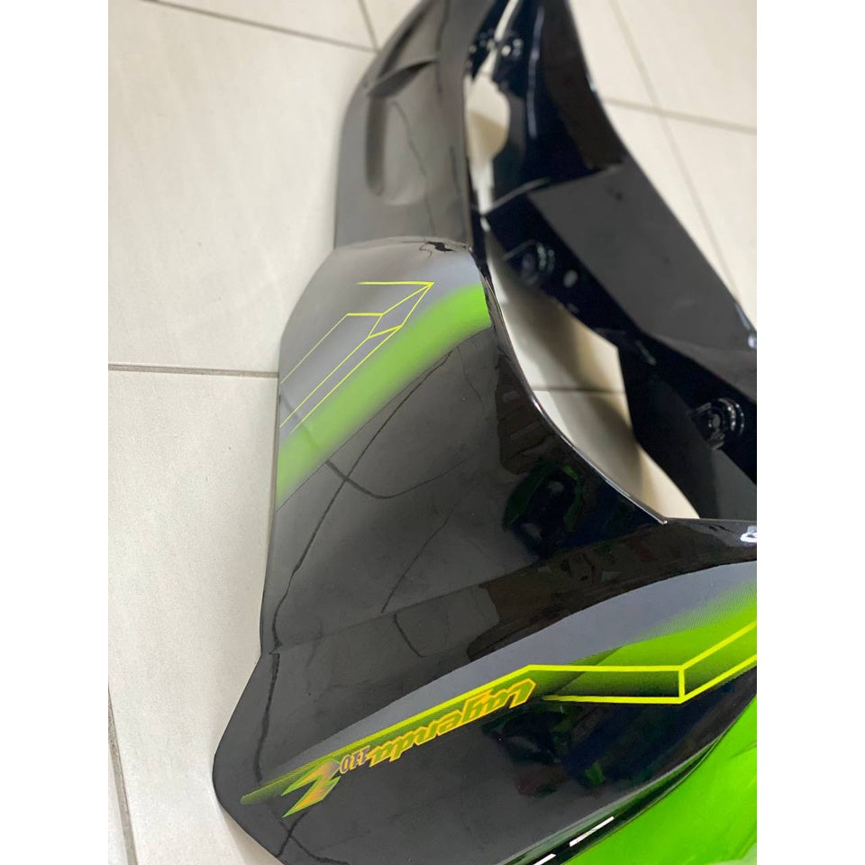 COVERSET YAMAHA LAGENDA SRL 110Z GREEN BLACK HIJAU MADE IN MALAYSIA SIAP TAMPAL STICKER M SEKI VERSION