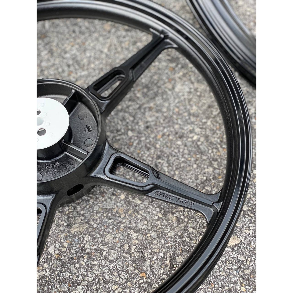 SPORT RIM BMW ENKEI DOCTOR 160 X 160 X 17 HITAM KILAT 5 BATANG ORIGINAL GENIUNE 125ZR 125Z SPORTRIM + BEARING COMPLETE