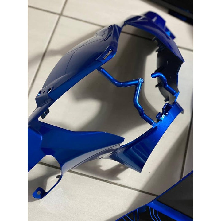 COVERSET YAMAHA ORIGINAL SIAP TAMPAL LC135 LC V7 BIRU SILVER STRIPE SPECIAL EDITION MORITAKA HONG LEONG HLY 100%
