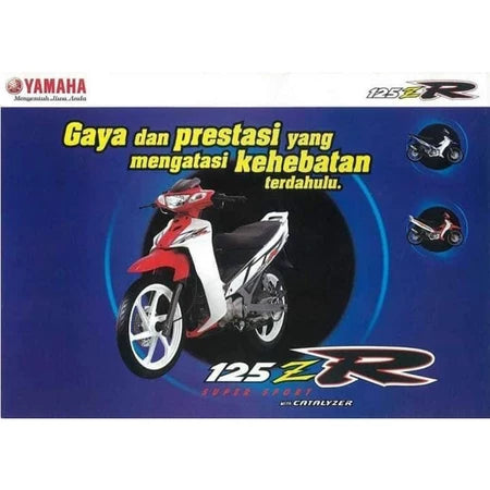 COVERSET ORIGINAL HLY – YAMAHA 125z 125zr BIRU MERAH PURPLE PETIR STICKER SIAP TAMPAL PERCUMA EMBLEM TIMBUL – HONG LEONG YAMAHA