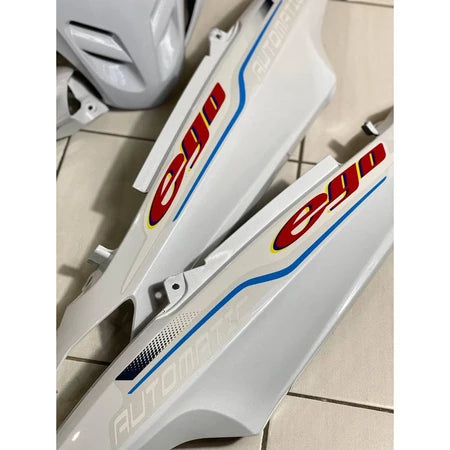 COVERSET BODYSET EGO FIRST MODEL 115 ORIGINAL NAKASONE SIAP TAMPAL HITAM PUTIH YAMAHA FREE EMBLEM DADA