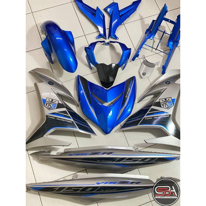 COVER SET Y15 Y15ZR V1 V2 BIRU SILVER VPBC5 S3 2017 COVERSET BODYSET Y15ZR Y15 YSUKU VELOZI SIAP TAMPAL WS6