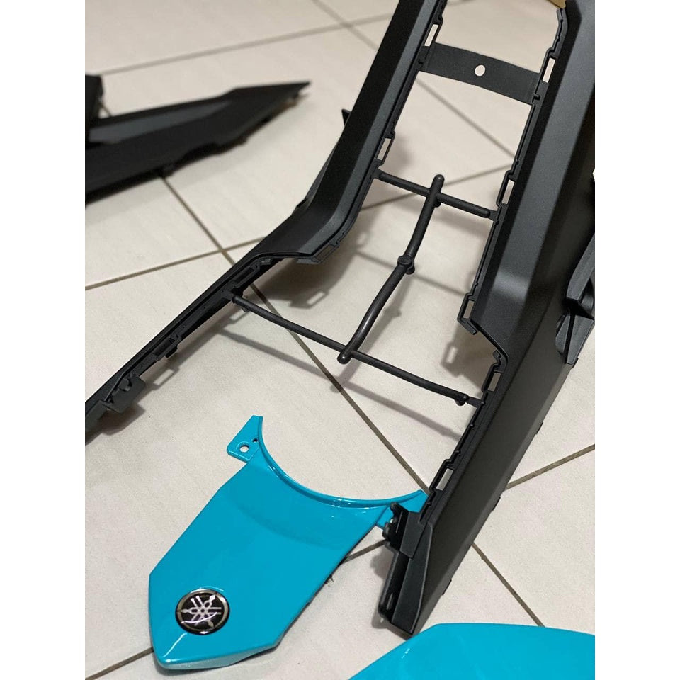 COVER SET Y15ZR V1 V2 MX KING SKY BLUE 2021 SIAP TANAM COVERSET PREMIUM EDITION BODYSET Y15ZR YSUKU NEW ORIGINAL VELOZI
