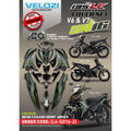 YAMAHA LC LC135 V6 V7 ARMY GREEN LUMUT MATELIC PATTERN LINE SD16 COVERSET BODYSET SIAP TANAM VELOZI WITH COVER METER