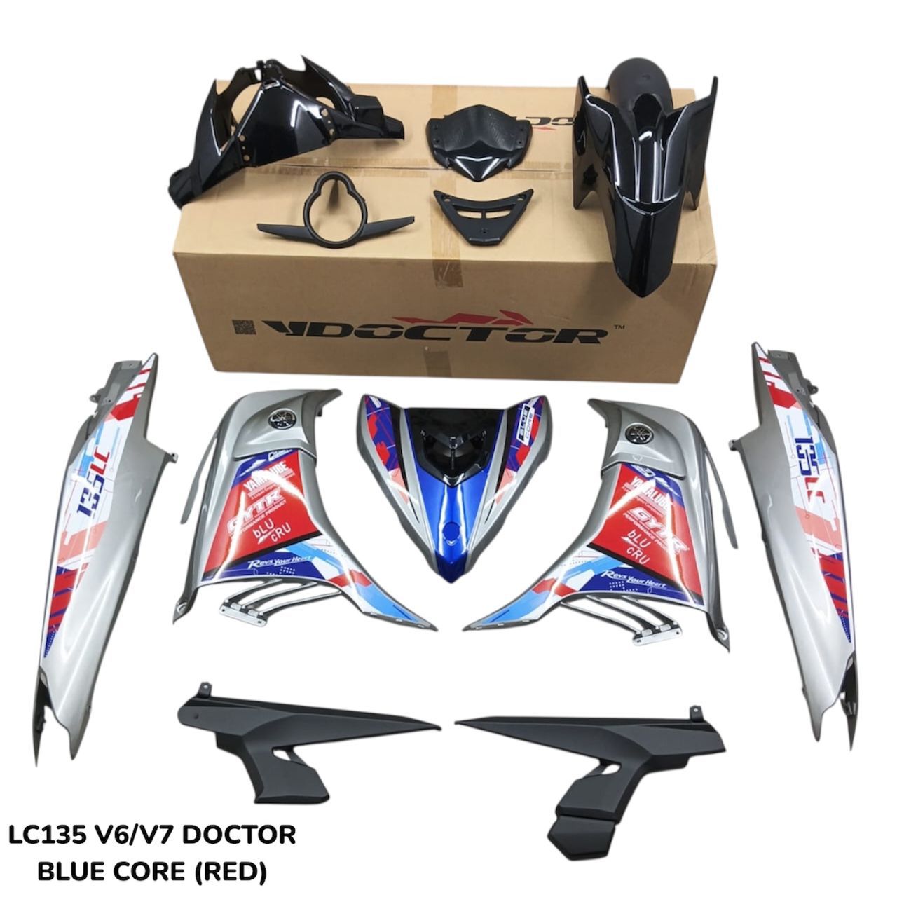 COVERSET YAMAHA ORIGINAL SIAP TANAM LC 135 LC135 V6 V7 BLUE CORE RED DOCTOR SIAP TANAM