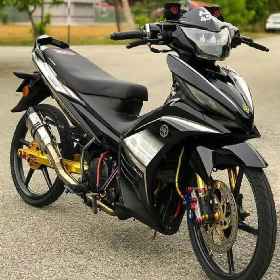 YAMAHA LC LC135 V2 V3 V4 V5 V6 V7 HITAM PURBA KILAT MATELIC BLACK FULL COVERSET SIAP TAMPAL M SEKI MALAYSIA