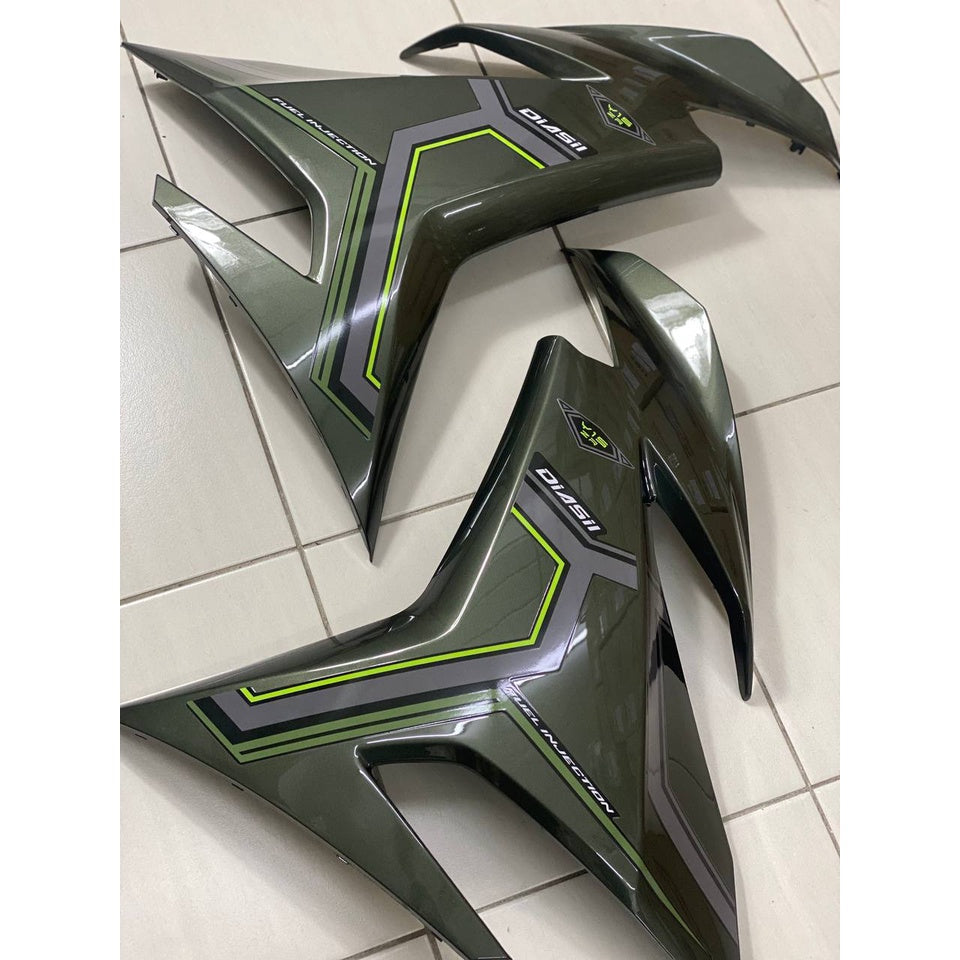 COVERSET Y15ZR V1 V2 V3 ARMY GREEN ( LUMUT ) SD16 PATTERN LINE PREMIUM COVERSET BODYSET Y15ZR Y15 YSUKU VELOZI TANAM