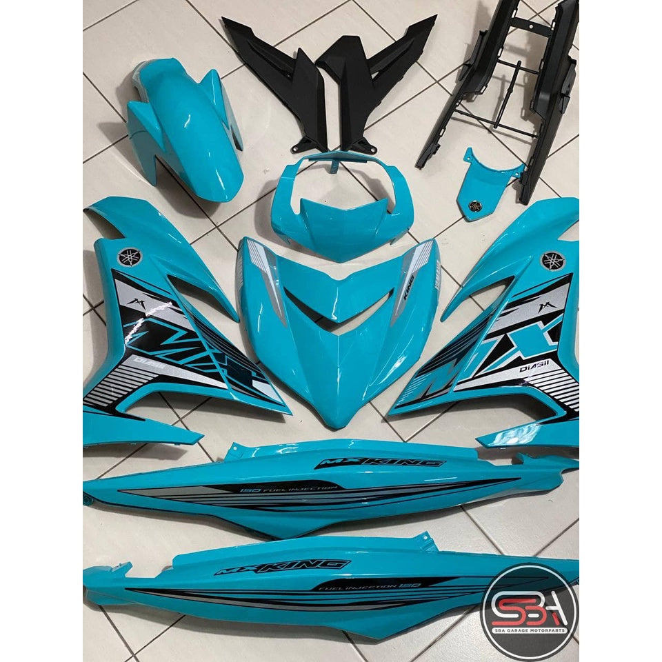 COVER SET Y15ZR V1 V2 MX KING SKY BLUE 2021 SIAP TANAM COVERSET PREMIUM EDITION BODYSET Y15ZR YSUKU NEW ORIGINAL VELOZI