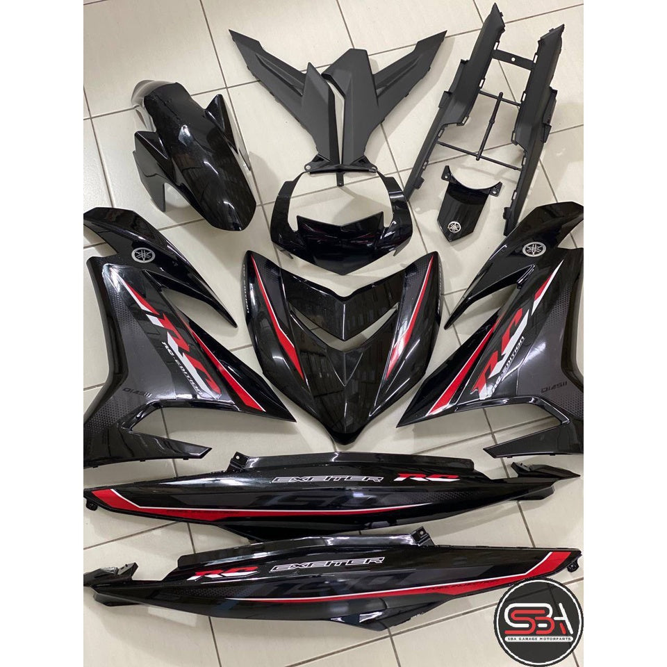 COVERSET BODY Y15 Y15ZR V1 V2 YAMAHA EXCITER RC HITAM 1ST EDITION SIAP TANAM ORIGINAL VELOZI MATELIC BLACK RC-1