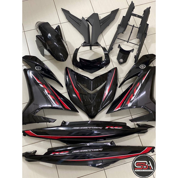 COVERSET BODY Y15 Y15ZR V1 V2 YAMAHA EXCITER RC HITAM 1ST EDITION SIAP TANAM ORIGINAL VELOZI MATELIC BLACK RC-1