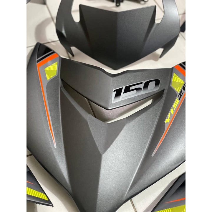 COVERSET Y15 Y15ZR V1 V2 GREY MATT 2019 STRIPE SIAP TAMPAL BODYSET YSUKU ORIGINAL HLY VELOZI / M SEKI WS5