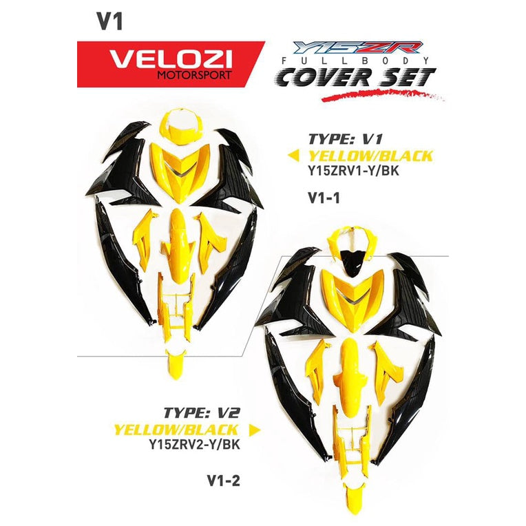 COVERSET KOSONG W/OUT STICKER Y15ZR V1 V2 PELBAGAI WARNA JENAMA VELOZI PREMIUM QUALITY